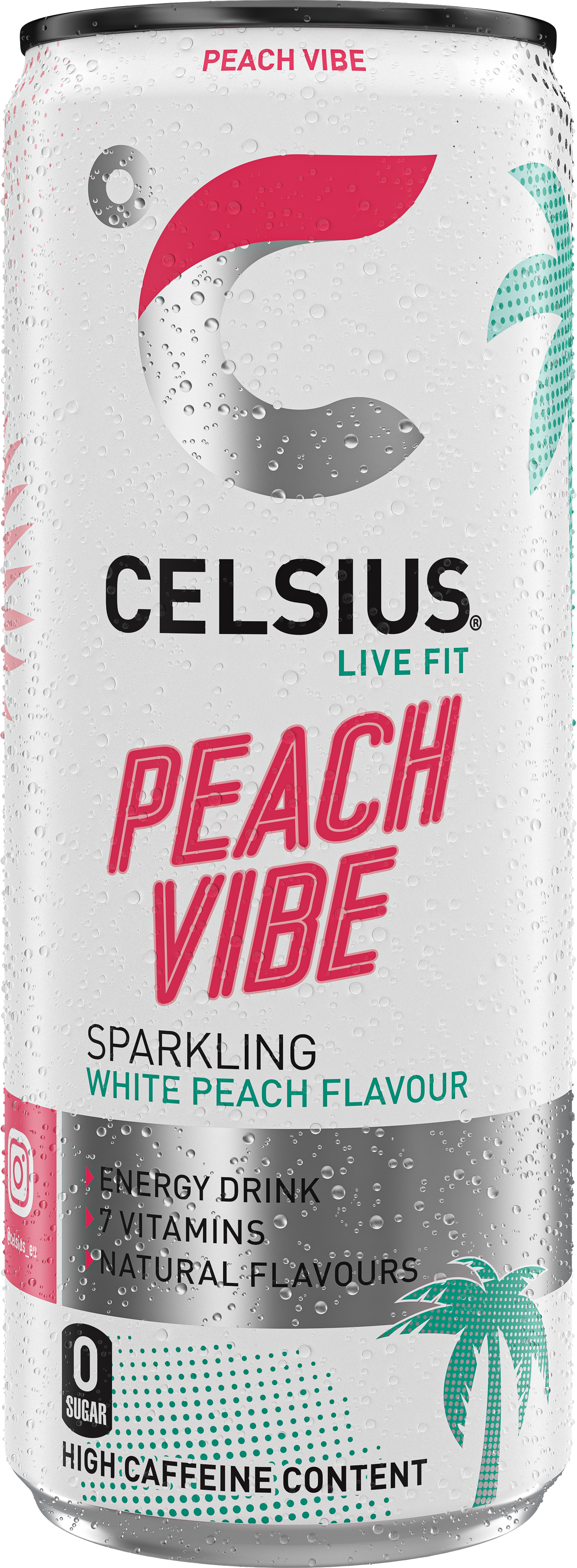 Celsius Sparkling Energy Drink - 12 x 250 ml - Peach Vibe