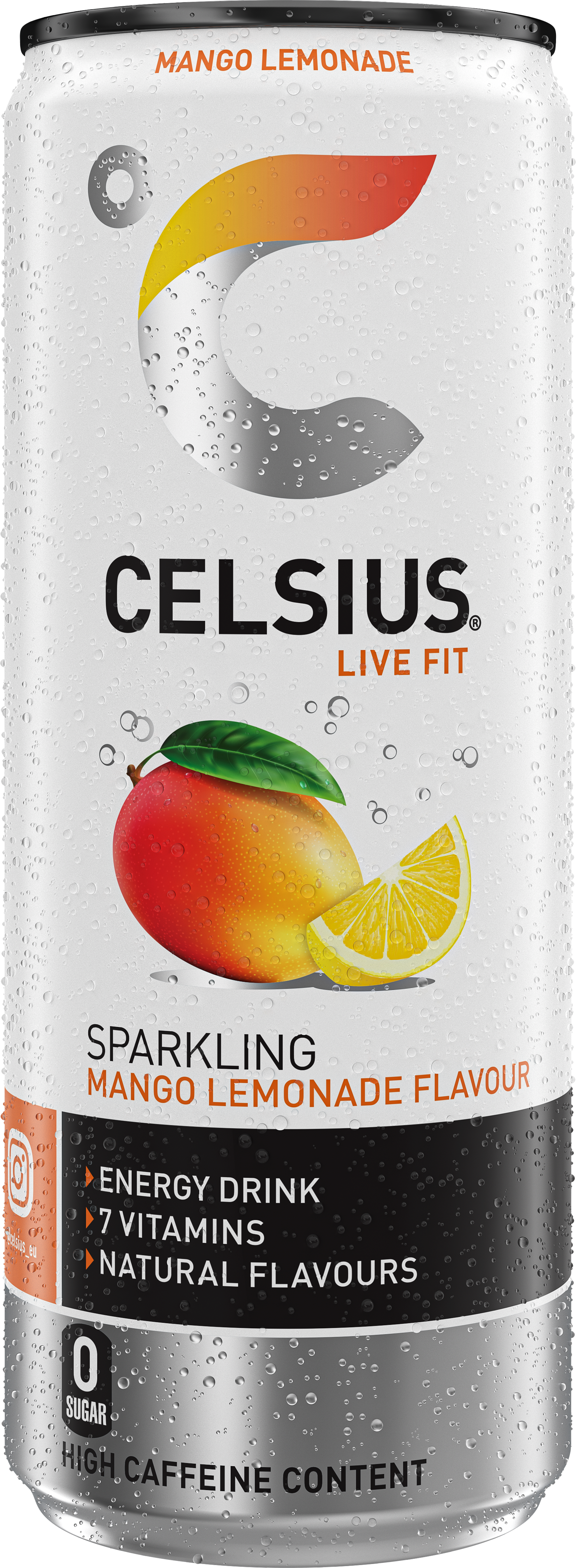 Celsius Sparkling Energy Drink - 12 x 250 ml - Mango Lemonade