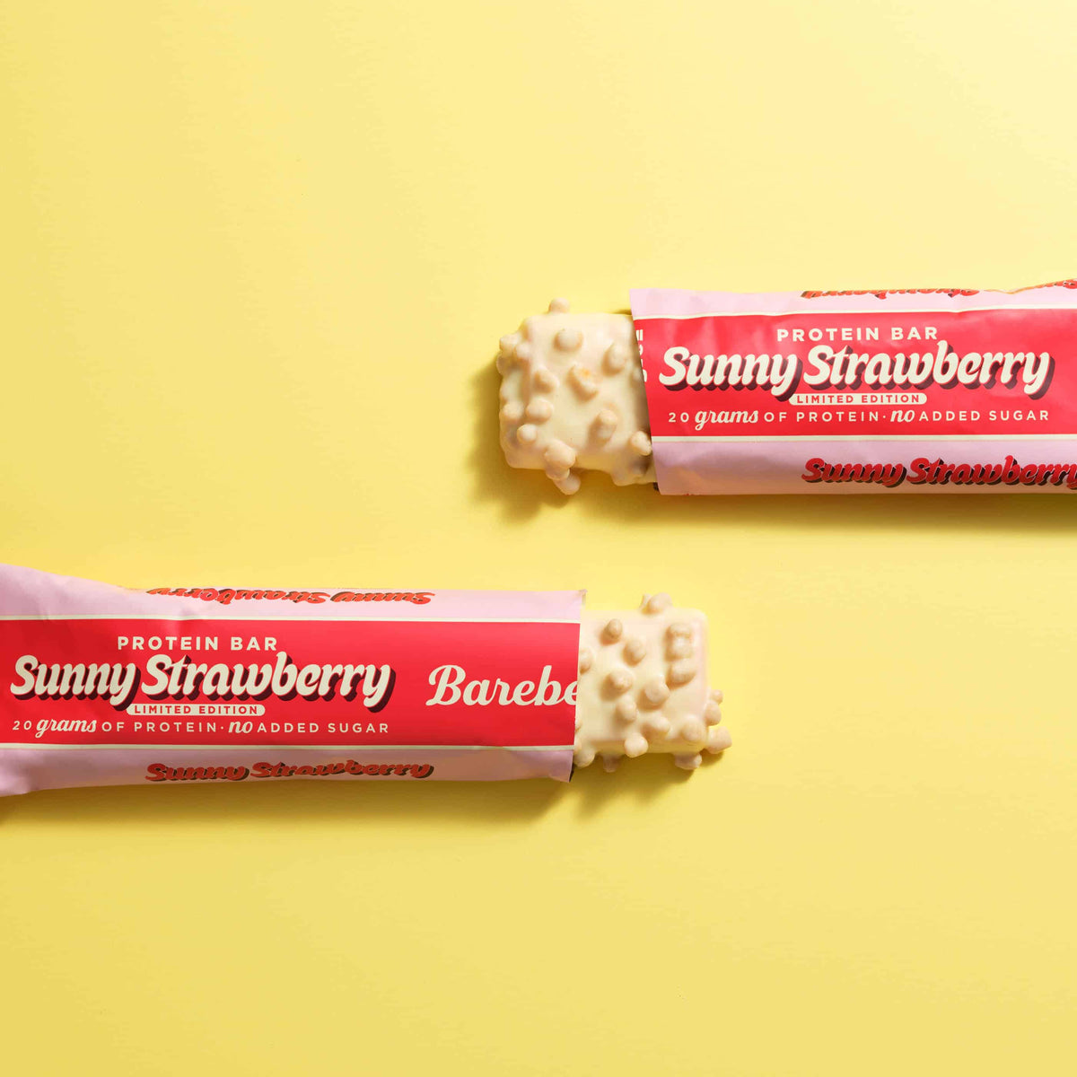 Barebells Protein Bar Sunny Strawberry eiwitreep - sfeerfoto