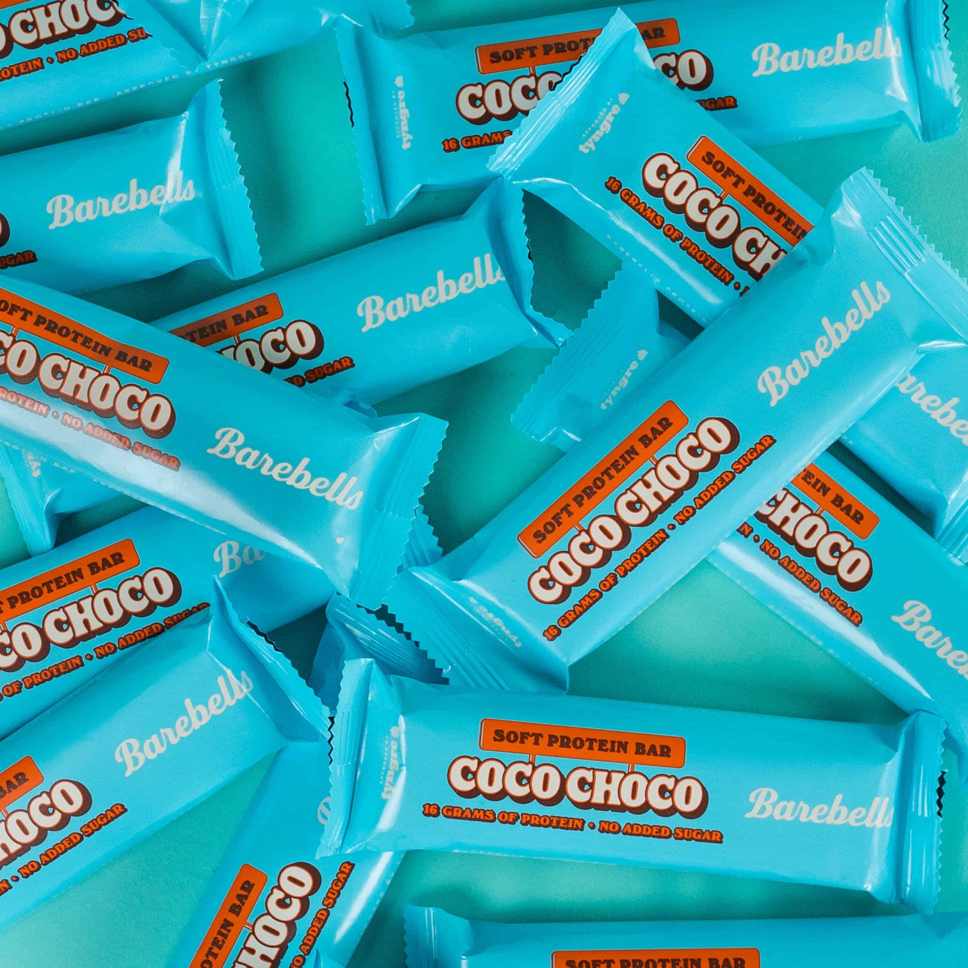 Barebells Soft Protein Bar Coco Choco - stapel eiwitrepen in verpakking