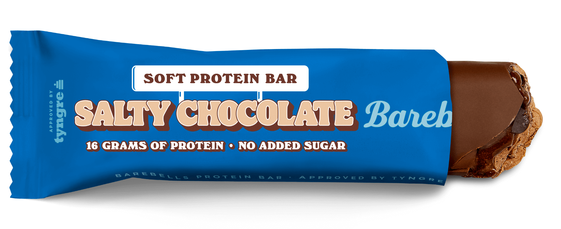 Barebells Soft Protein Bar Salty Chocolate eiwitreep - verpakking voorzijde