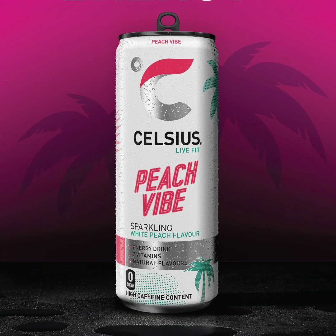 Celsius Sparkling Energy Drink Peach Vibe – sfeerfoto