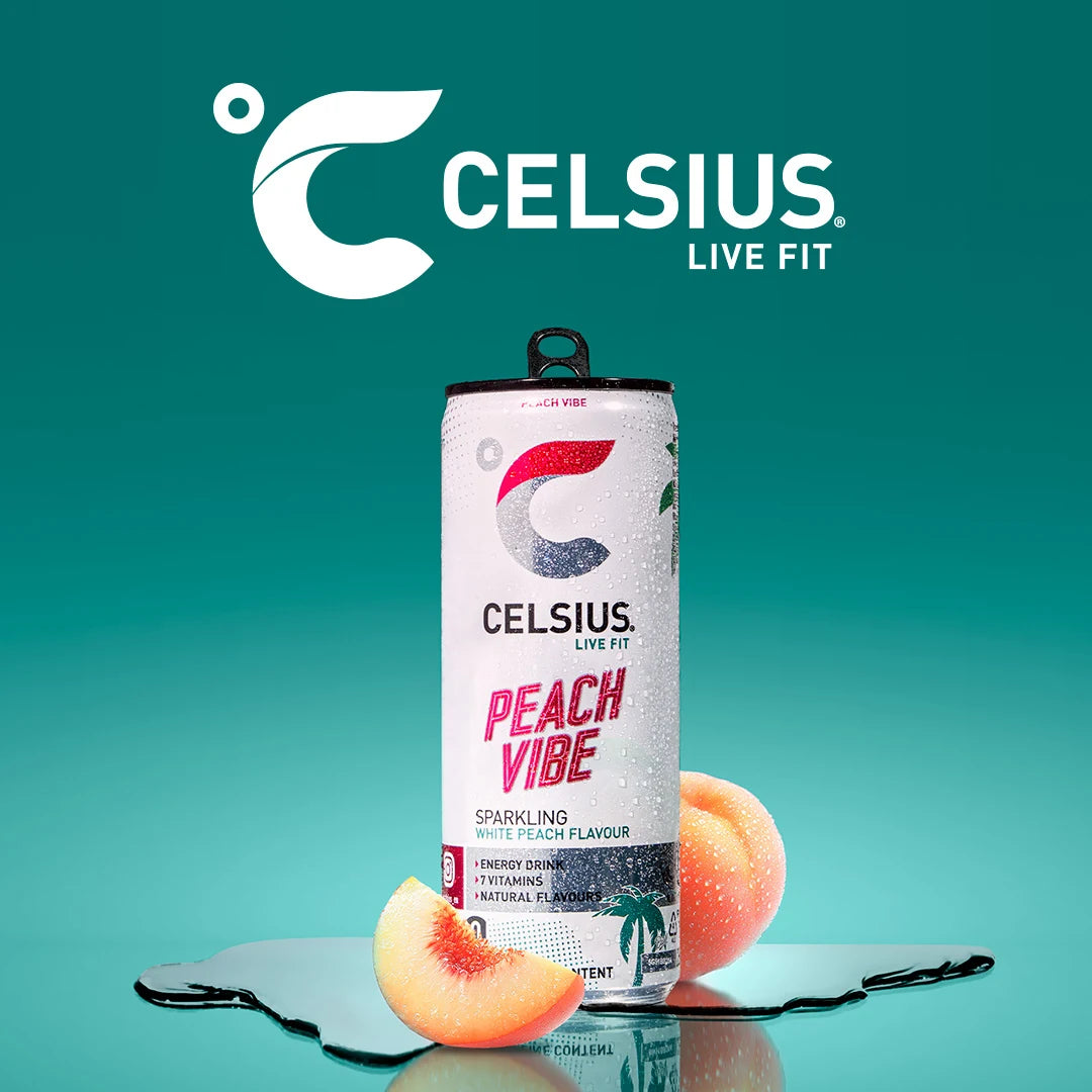 Celsius Sparkling Energy Drink Peach Vibe – sfeerfoto