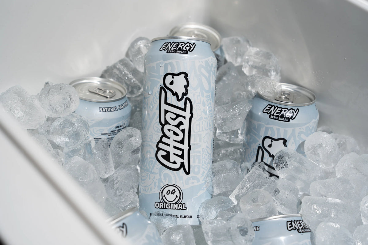 Ghost Energy Original energiedrank – blikken op ijs