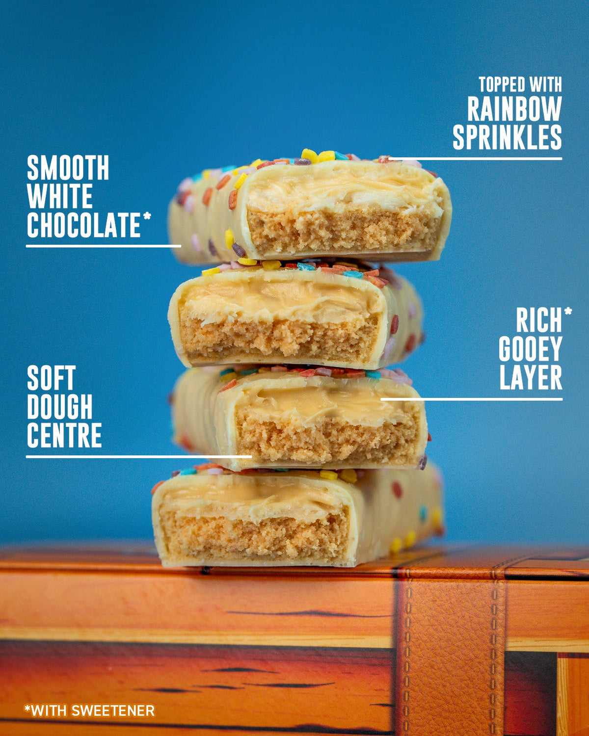 Grenade Protein Bar Birthday Cake eiwitreep – doorsnede met kenmerken