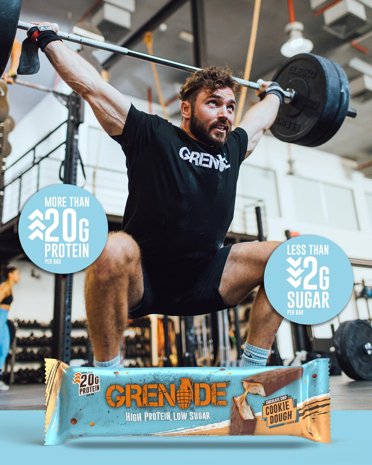 Grenade Protein Bar Chocolate Chip Cookie Dough eiwitreep – sfeerfoto 4