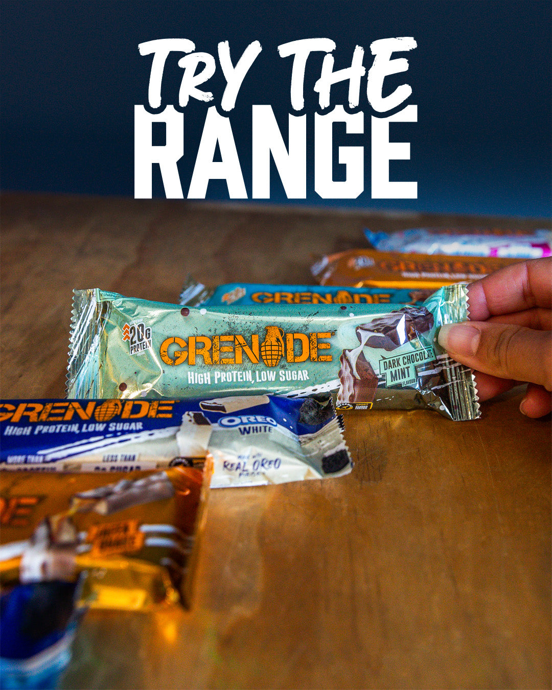 Grenade Protein Bar Dark Chocolate Mint eiwitreep – sfeerfoto 3