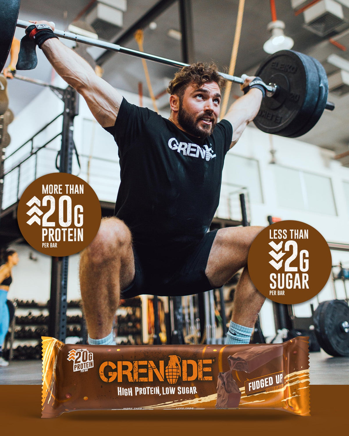 Grenade Protein Bar Fudged UP eiwitreep – sfeerfoto 4