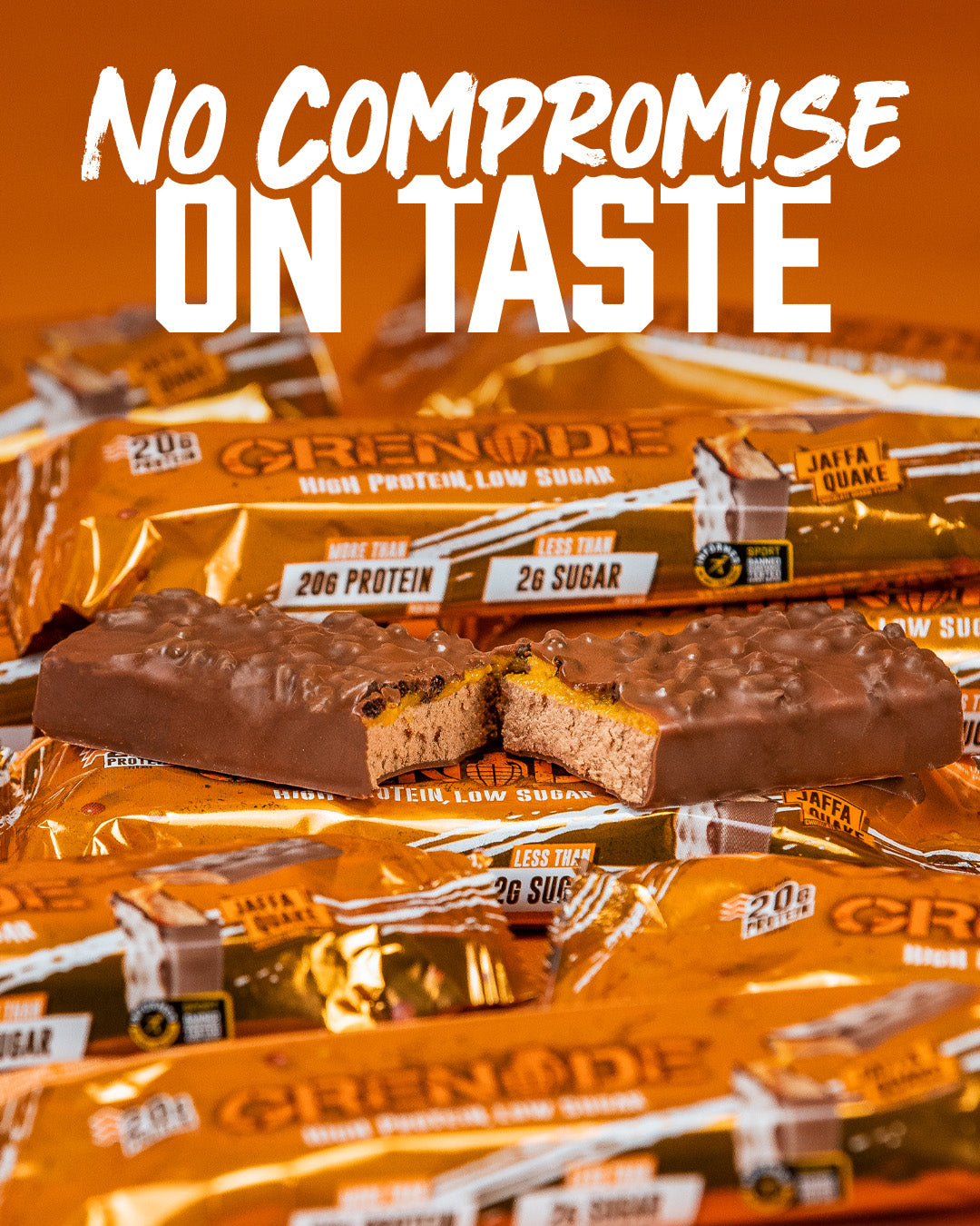 Grenade Protein Bar Jaffa Quake eiwitreep – sfeerfoto 2