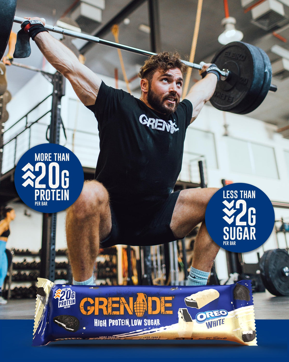 Grenade Protein Bar Oreo White eiwitreep – sfeerfoto 4