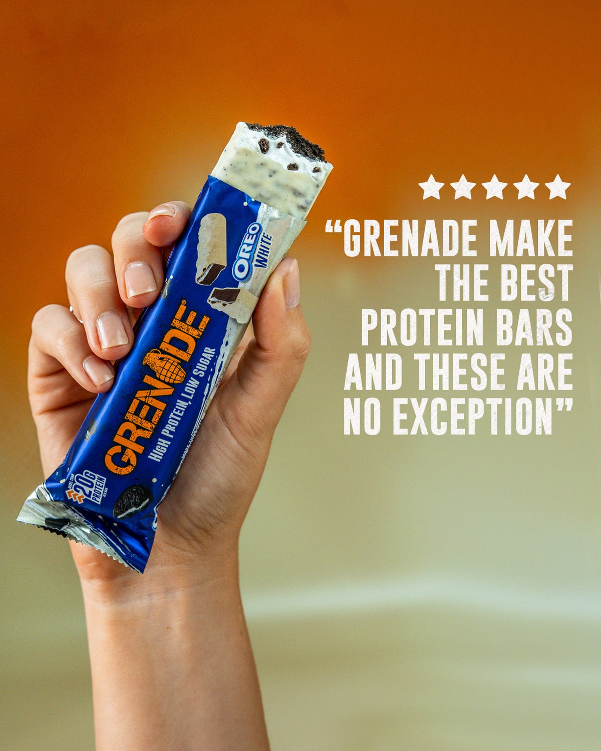 Grenade Protein Bar Oreo White eiwitreep – sfeerfoto 5