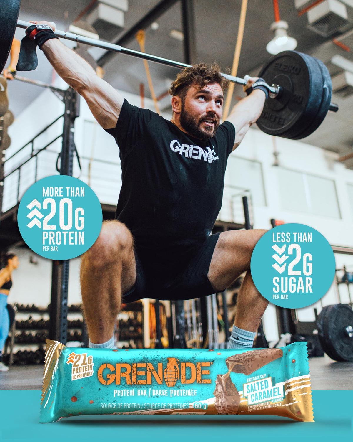 Grenade Protein Bar Salted Caramel eiwitreep – sfeerfoto 4