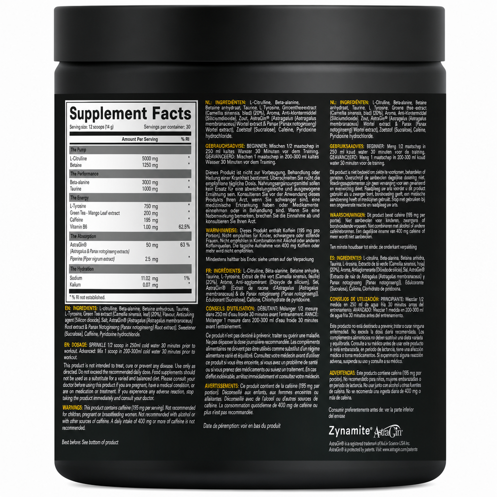 Dedicated Nutrition Unstoppable Pre-workout Fruit Punch (420 g)