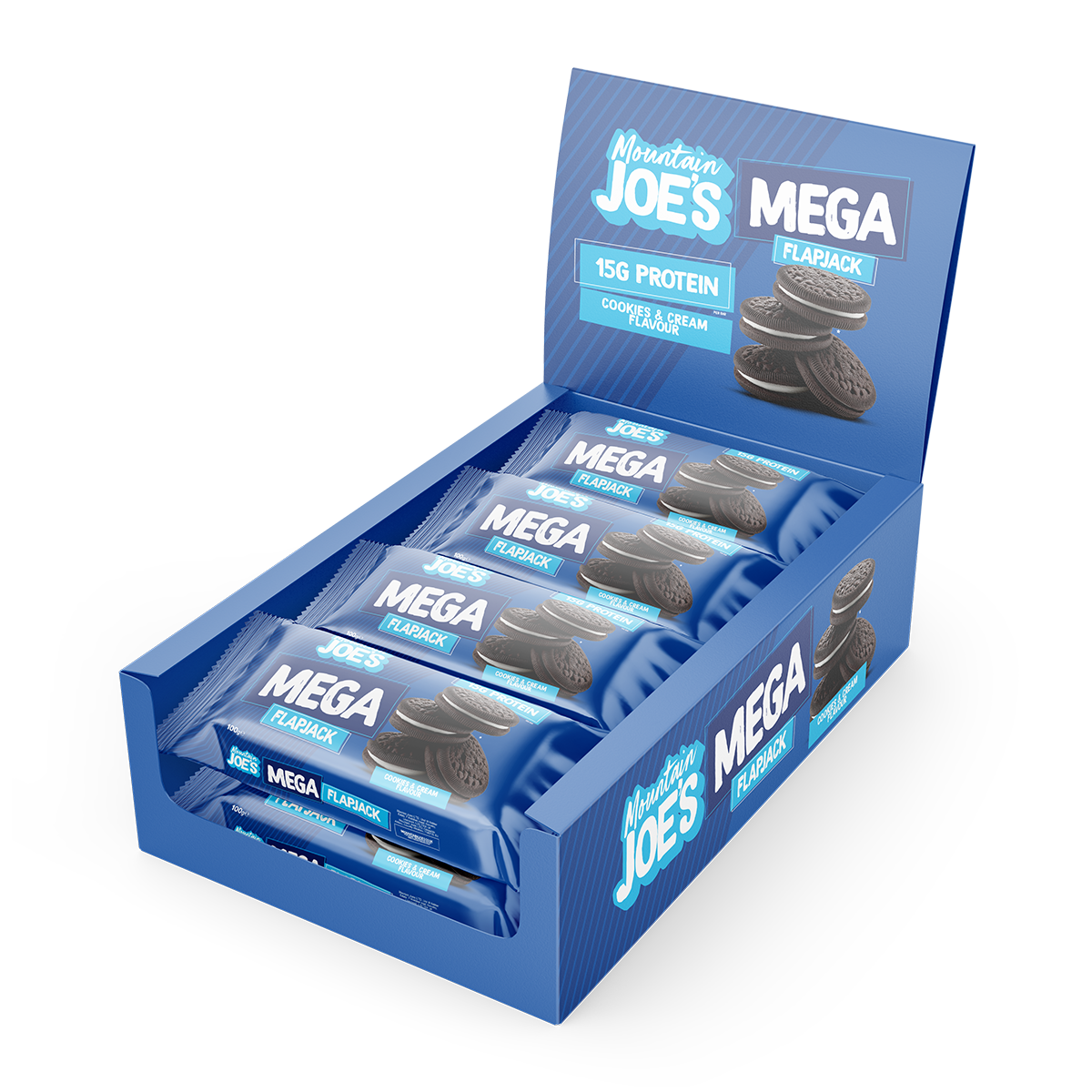 Mountain Joe's Mega Flapjack Cookies & Cream 12 x 100 g