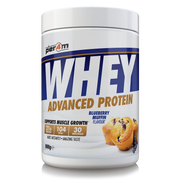 PER4M Whey Protein Blueberry Muffin eiwitpoeder 900 g – verpakking voorzijde