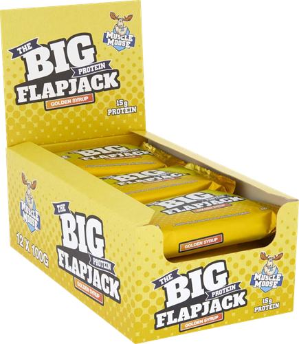 Muscle Moose Big Protein Flapjack Golden Syrup (12 x 100 g)