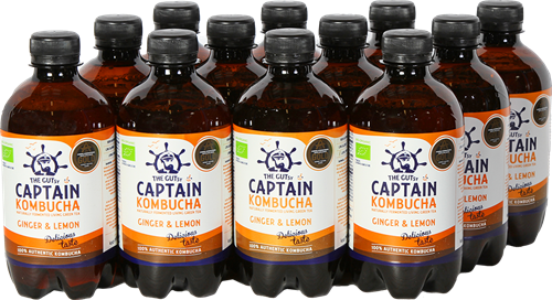 Captain Kombucha Ginger Lemon (12 x 400 ml)