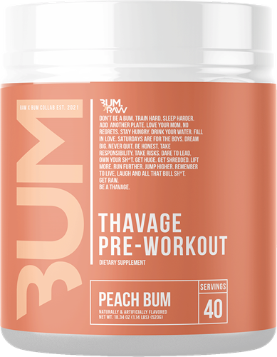 RAW CBUM Thavage Pre-workout Peach Bum (20 servings)