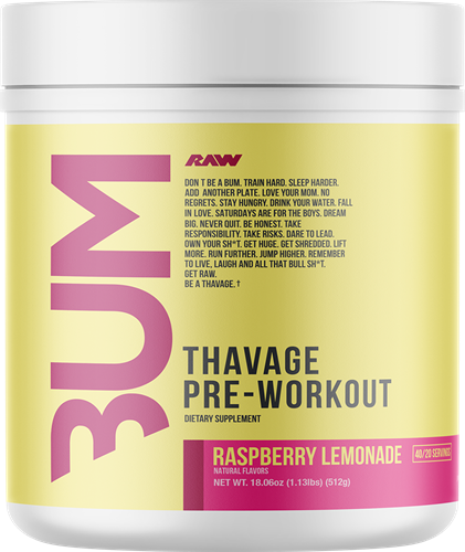 RAW CBUM Thavage Pre-workout Raspberry Lemonade (20 servings)