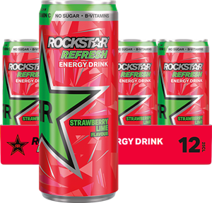 Rockstar Energy Drink Strawberry Lime No Sugar 12 x 250 ml
