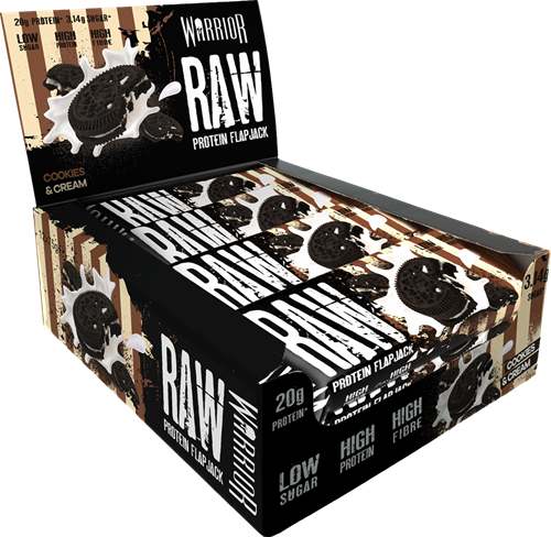 Warrior Raw Protein Flapjack Cookies & Cream (12 x 75 g)